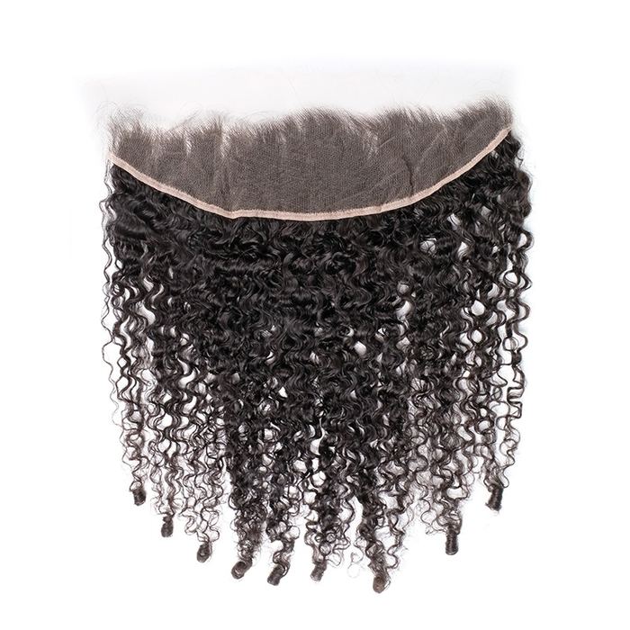 Burmese curly frontal blended with natural hair edges