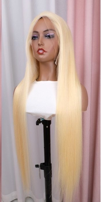 Blonde colored lace wig